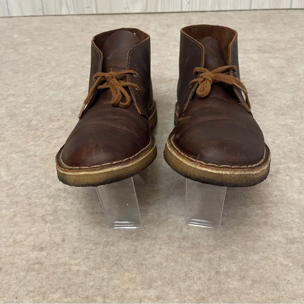 Clarks Originals Desert Brown Beeswax Leather Lace Up Chukka Boot Mens Size 9.5